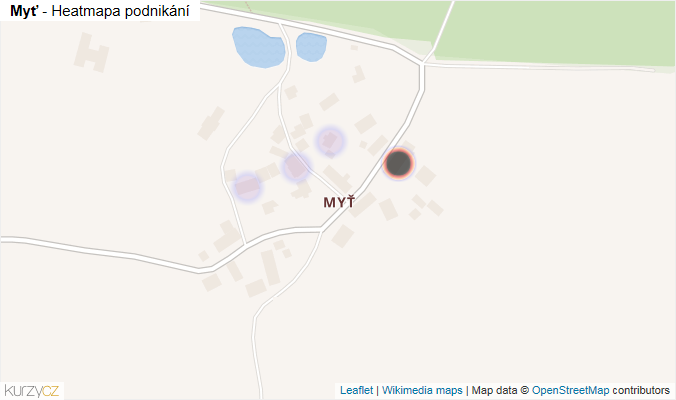 Mapa Myť - Firmy v části obce.