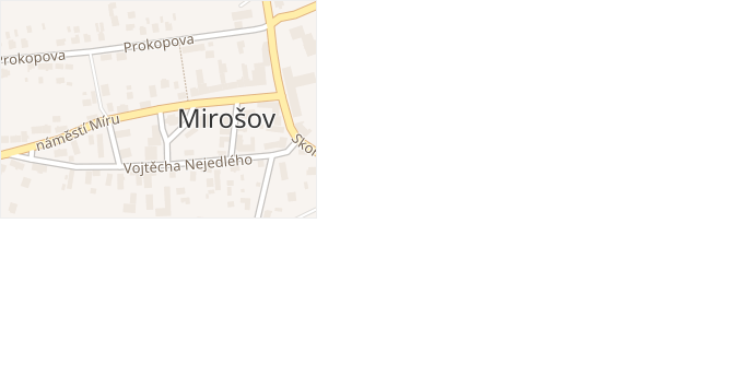 náměstí Míru v obci Mirošov - mapa ulice