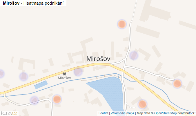 Mapa Mirošov - Firmy v části obce.