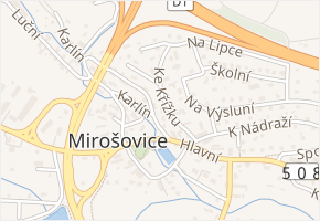 Ke Křížku v obci Mirošovice - mapa ulice