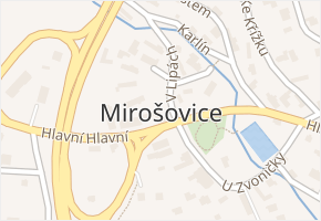 Mirošovice v obci Mirošovice - mapa části obce