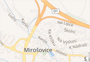 Nová v obci Mirošovice - mapa ulice