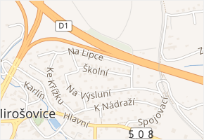 Školní v obci Mirošovice - mapa ulice