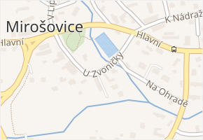 U Zvoničky v obci Mirošovice - mapa ulice