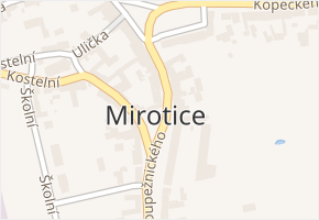 Mirotice v obci Mirotice - mapa části obce