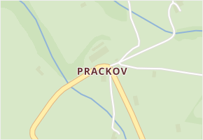 Prackov v obci Mírová pod Kozákovem - mapa části obce