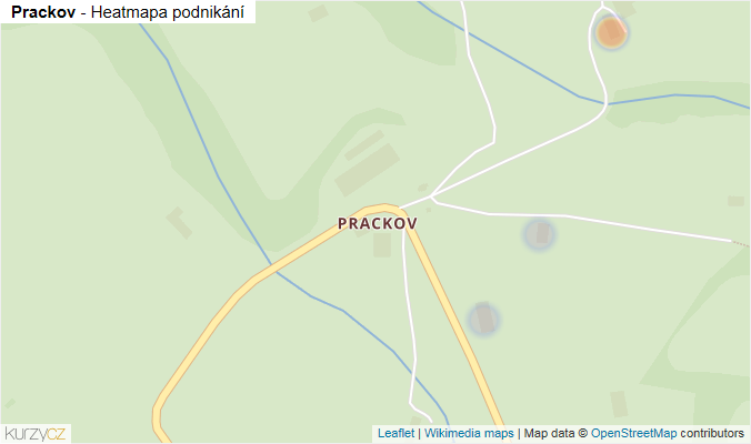 Mapa Prackov - Firmy v části obce.