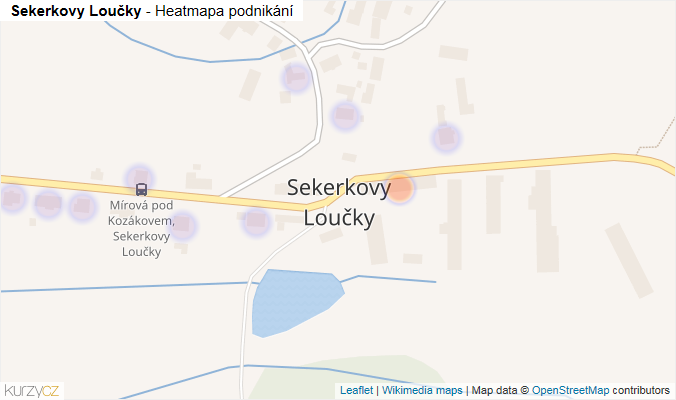 Mapa Sekerkovy Loučky - Firmy v části obce.