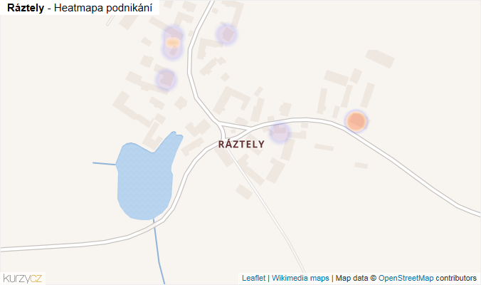 Mapa Ráztely - Firmy v části obce.