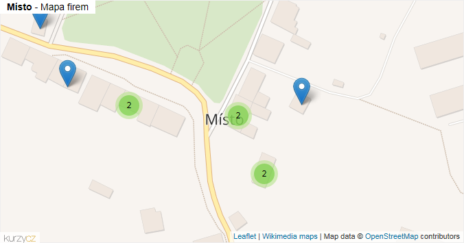 Mapa Místo - Firmy v obci.