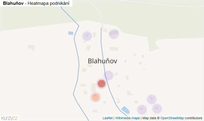 Mapa Blahuňov - Firmy v části obce.