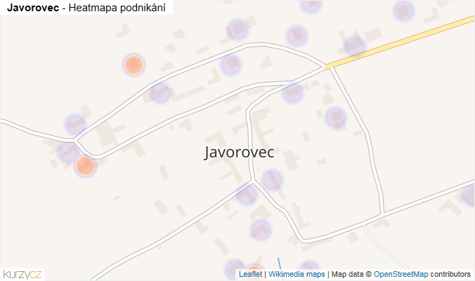 Mapa Javorovec - Firmy v části obce.
