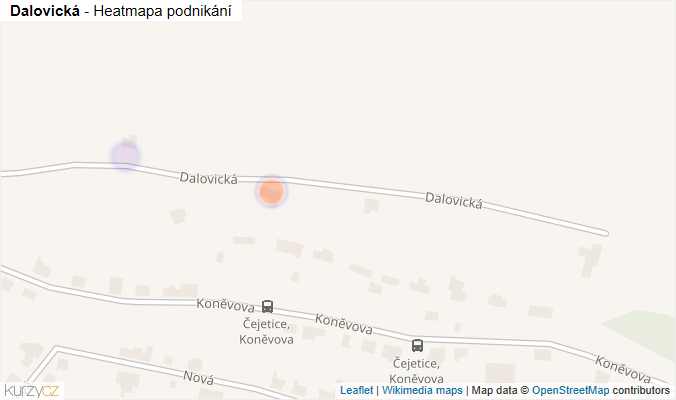 Mapa Dalovická - Firmy v ulici.