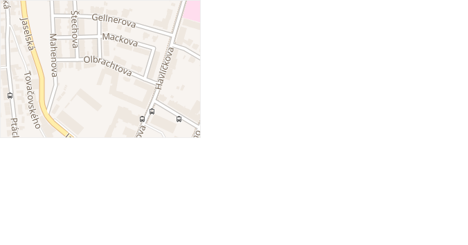 Folprechtova v obci Mladá Boleslav - mapa ulice