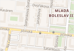 Janáčkova v obci Mladá Boleslav - mapa ulice