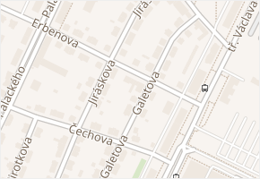 Jiráskova v obci Mladá Boleslav - mapa ulice