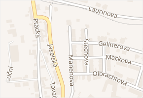 Mahenova v obci Mladá Boleslav - mapa ulice