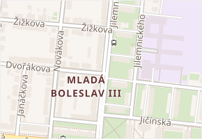 Mladá Boleslav III v obci Mladá Boleslav - mapa části obce