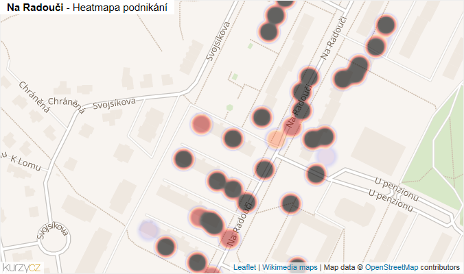 Mapa Na Radouči - Firmy v ulici.