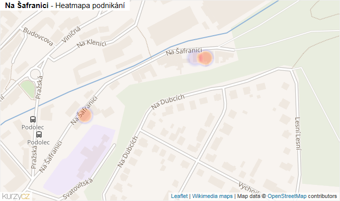 Mapa Na Šafranici - Firmy v ulici.