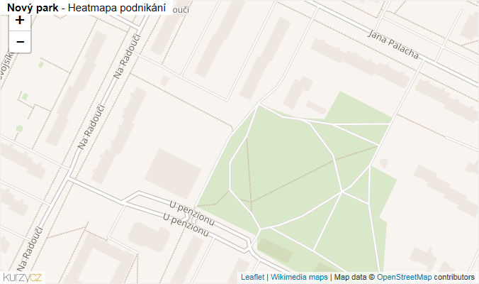 Mapa Nový park - Firmy v ulici.