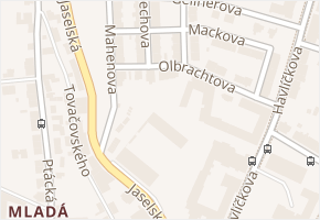 Olbrachtova v obci Mladá Boleslav - mapa ulice