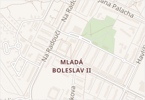 U penzionu v obci Mladá Boleslav - mapa ulice