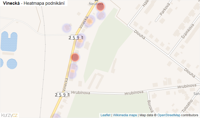 Mapa Vinecká - Firmy v ulici.
