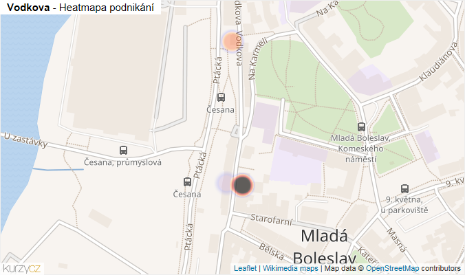 Mapa Vodkova - Firmy v ulici.