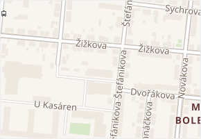 Žižkova v obci Mladá Boleslav - mapa ulice
