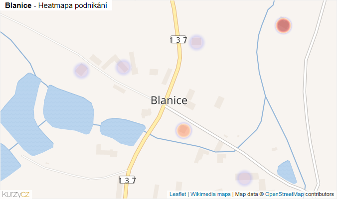 Mapa Blanice - Firmy v části obce.