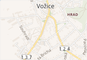 Husovo náměstí v obci Mladá Vožice - mapa ulice