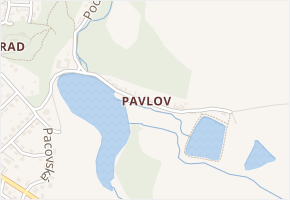 Pavlov v obci Mladá Vožice - mapa části obce