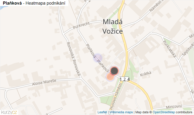 Mapa Plaňková - Firmy v ulici.