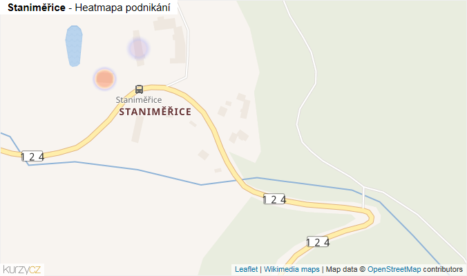 Mapa Staniměřice - Firmy v části obce.