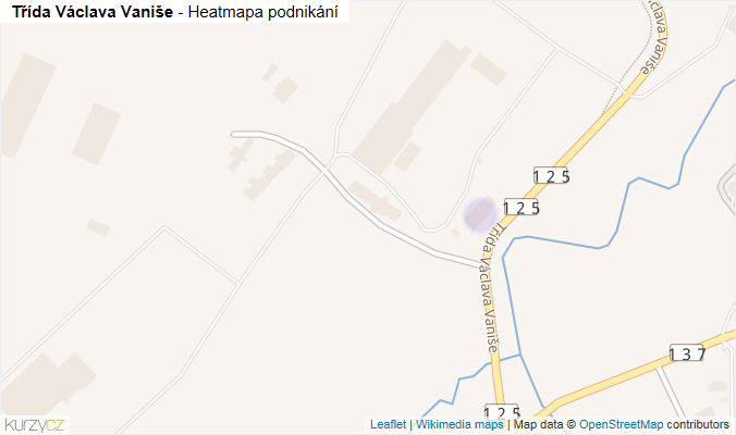 Mapa Třída Václava Vaniše - Firmy v ulici.
