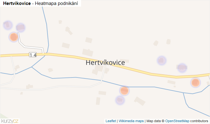 Mapa Hertvíkovice - Firmy v části obce.