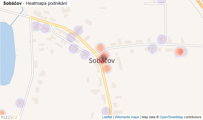 Mapa Sobáčov - Firmy v části obce.