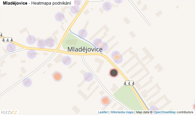 Mapa Mladějovice - Firmy v části obce.