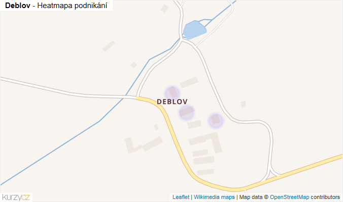Mapa Deblov - Firmy v části obce.