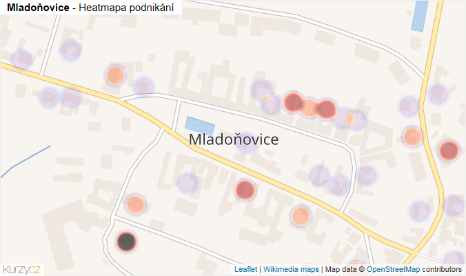 Mapa Mladoňovice - Firmy v části obce.