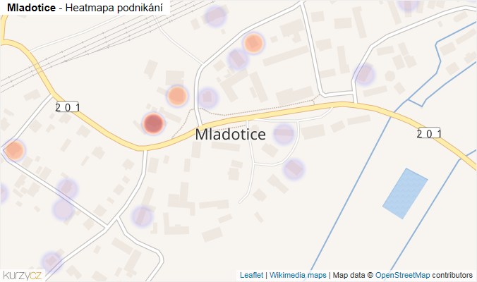 Mapa Mladotice - Firmy v části obce.
