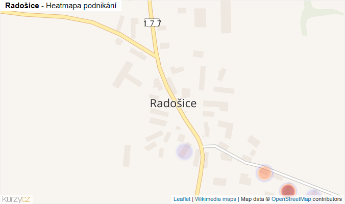Mapa Radošice - Firmy v části obce.