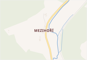 Mezihoří v obci Mlázovice - mapa části obce