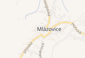 Náměstí v obci Mlázovice - mapa ulice