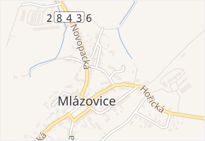 Přádova v obci Mlázovice - mapa ulice