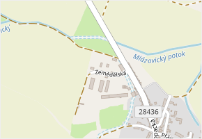 Zemědělská v obci Mlázovice - mapa ulice