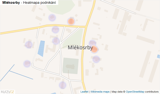 Mapa Mlékosrby - Firmy v části obce.