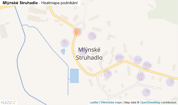 Mapa Mlýnské Struhadlo - Firmy v části obce.