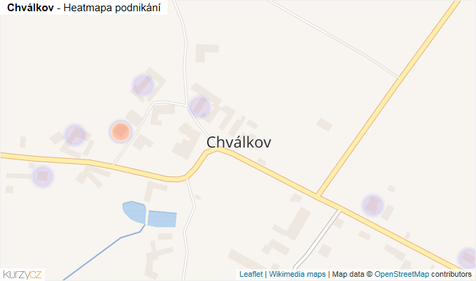 Mapa Chválkov - Firmy v části obce.